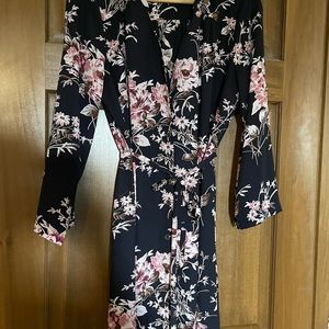 41 Hawthorn, floral print, belted shirt dress